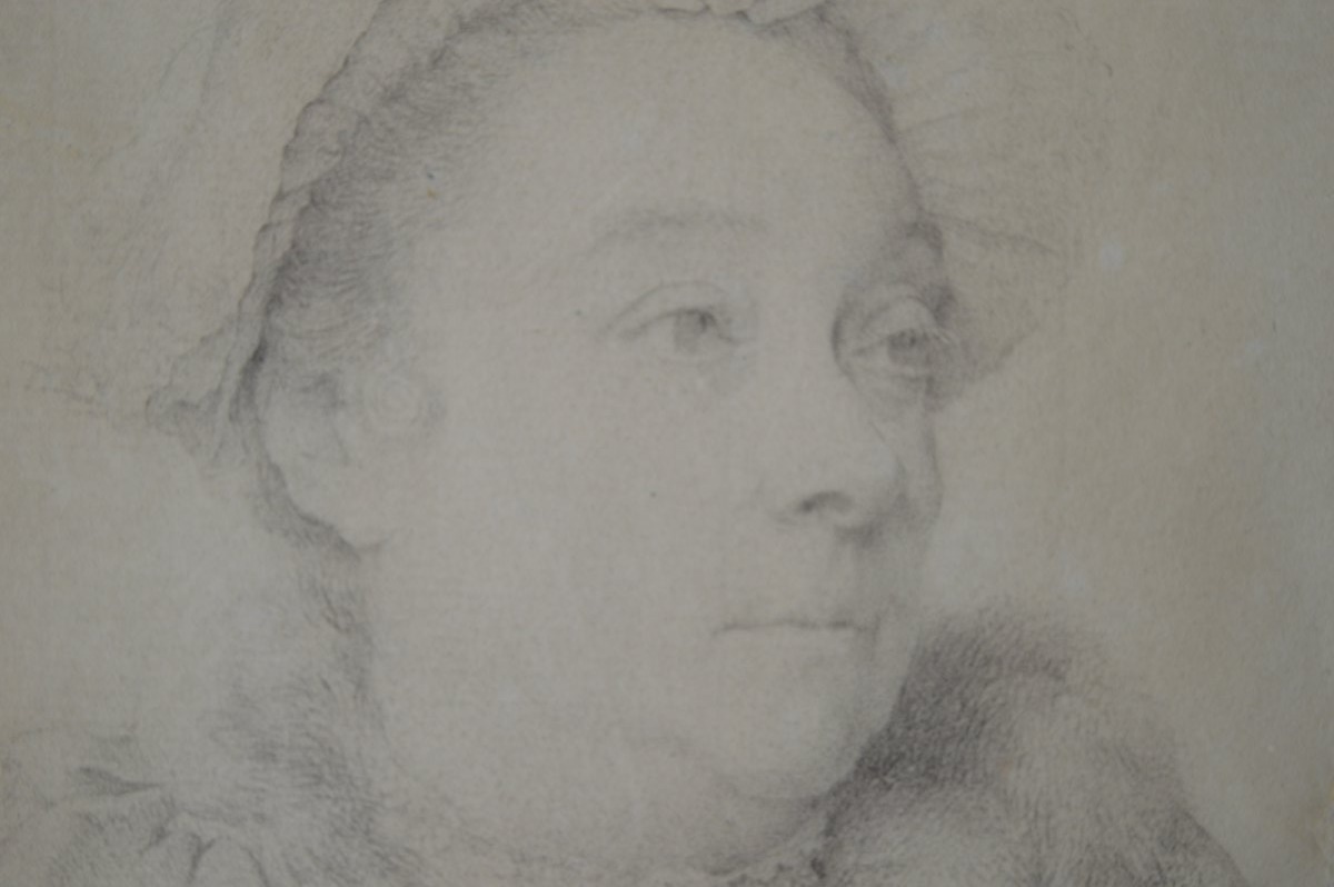 Ecole Française du milieu du XVIIIème siècle, Portrait de femme au bonnet -photo-3