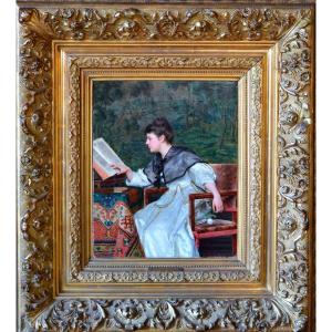  Tito Conti (1842-1924), Woman Reading.