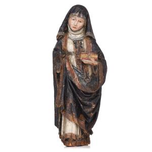 Sculpture Of Saint Bridget Of Sweden, South Germany, 15th Century.