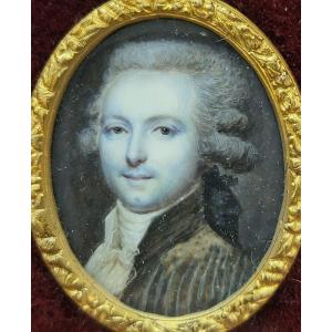 Miniature By François Dumont, Portrait Of Mr. Marion De Tiville.