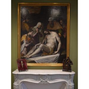 Attribué à Bernardino Campi (1520-1591). Déploration Sur Le Christ Mort.