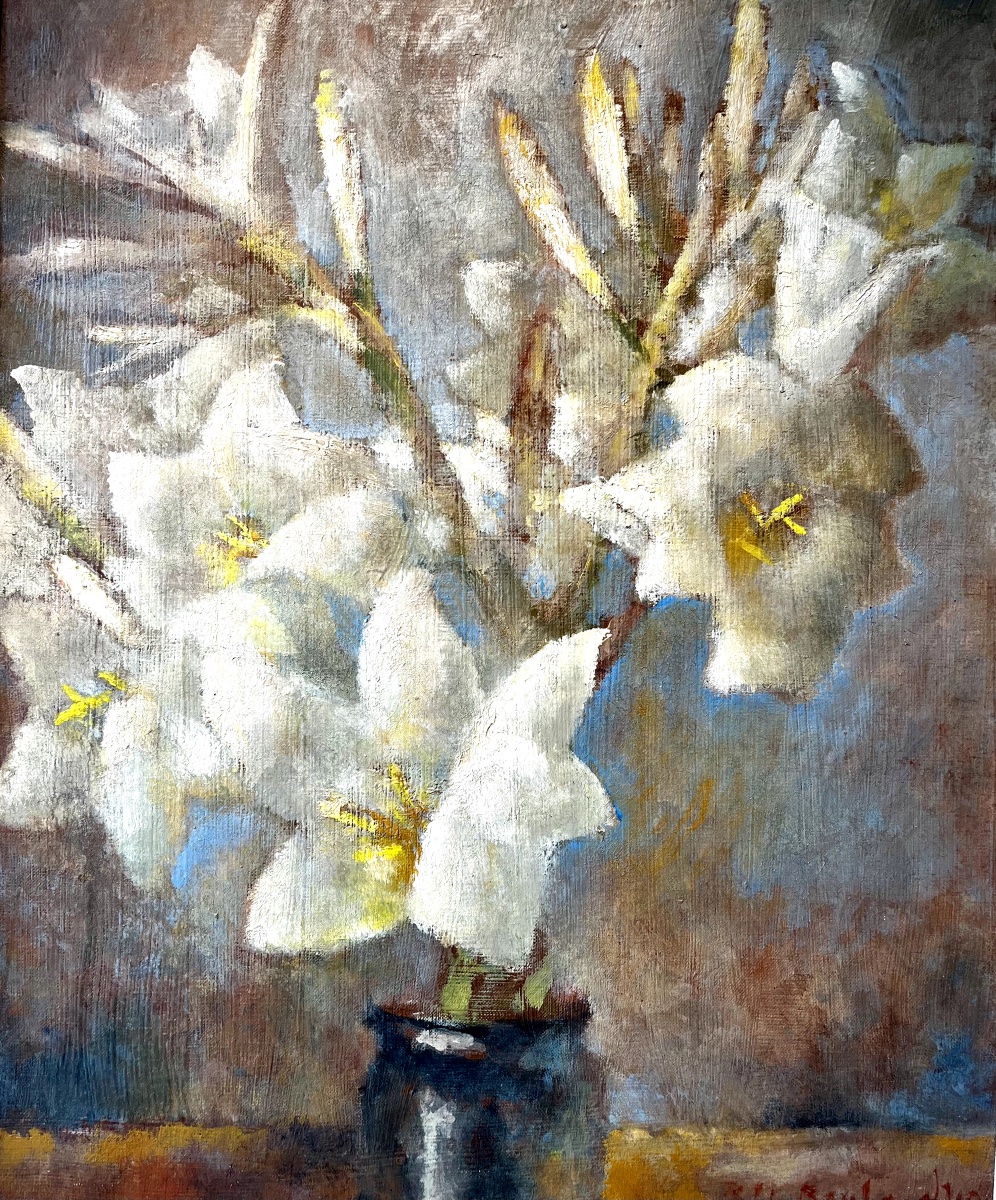 "still Life With White Lilies" By Rodolphe-théophile Bosshard