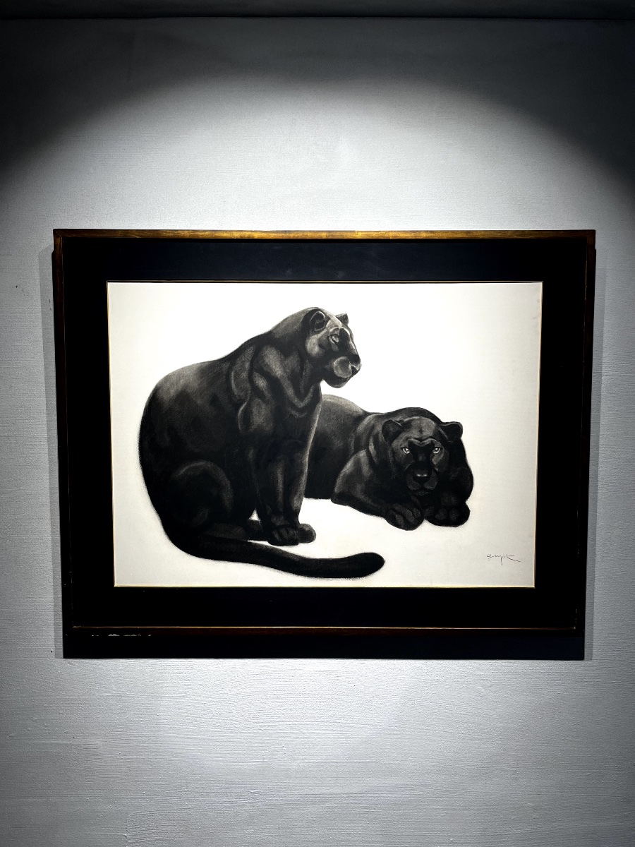 "Deux panthères" de Georges Lucien Guyot-photo-3