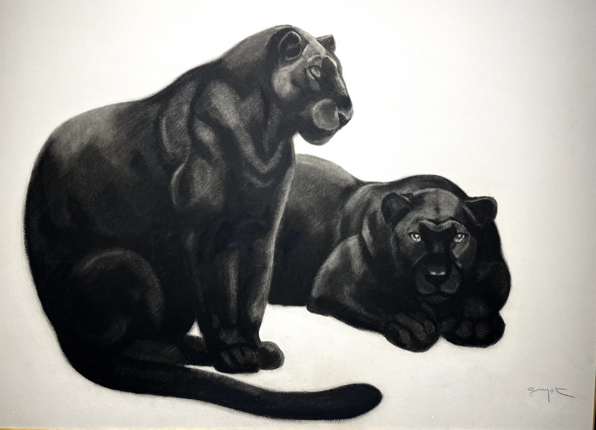 "Deux panthères" de Georges Lucien Guyot