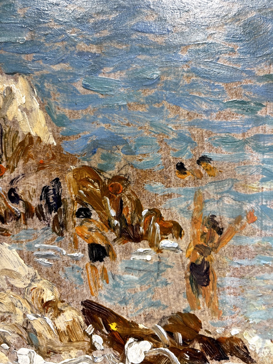 "Baigneurs sur la plage" de Fernand Lantoine-photo-4