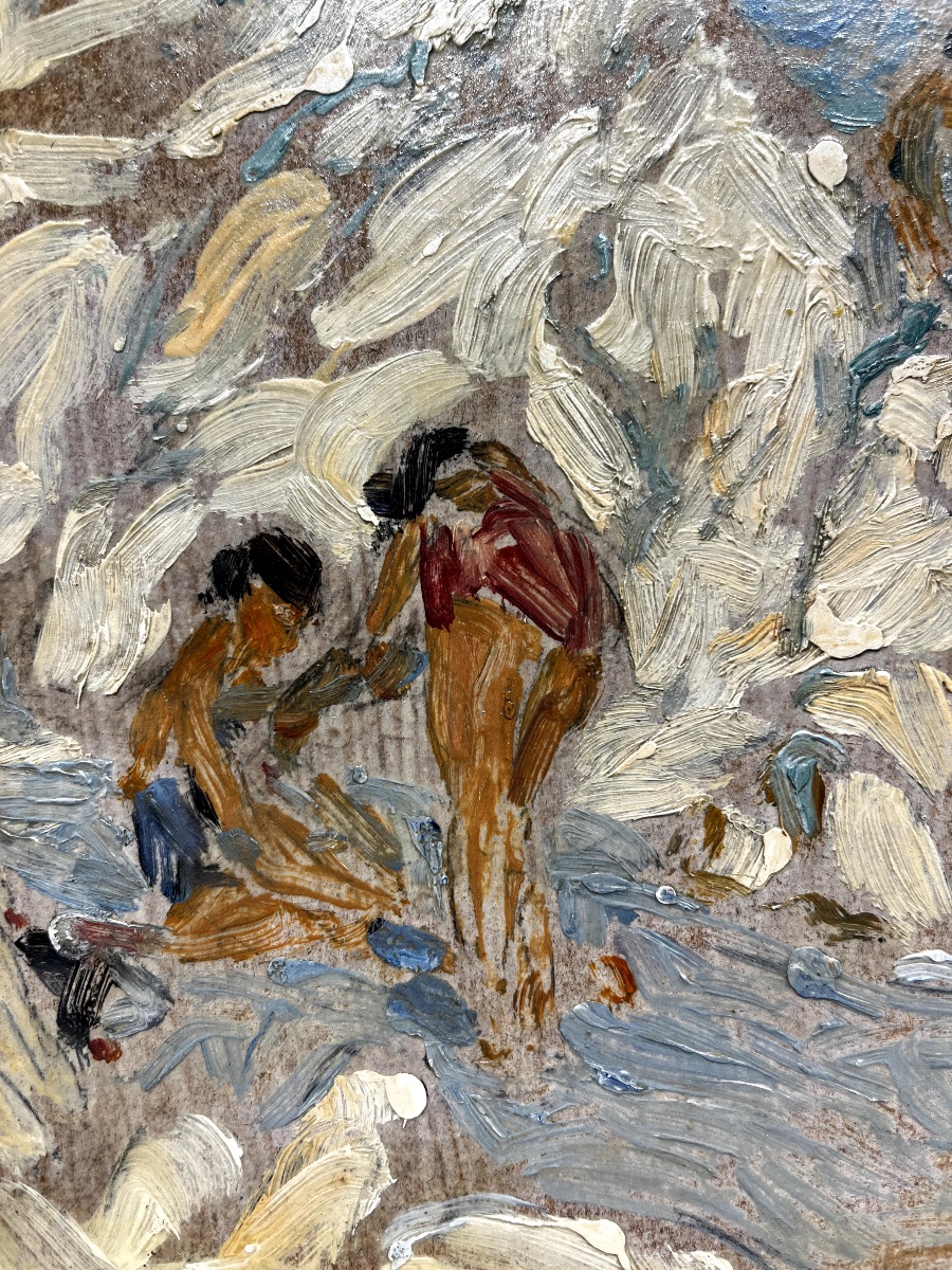 "Baigneurs sur la plage" de Fernand Lantoine-photo-1