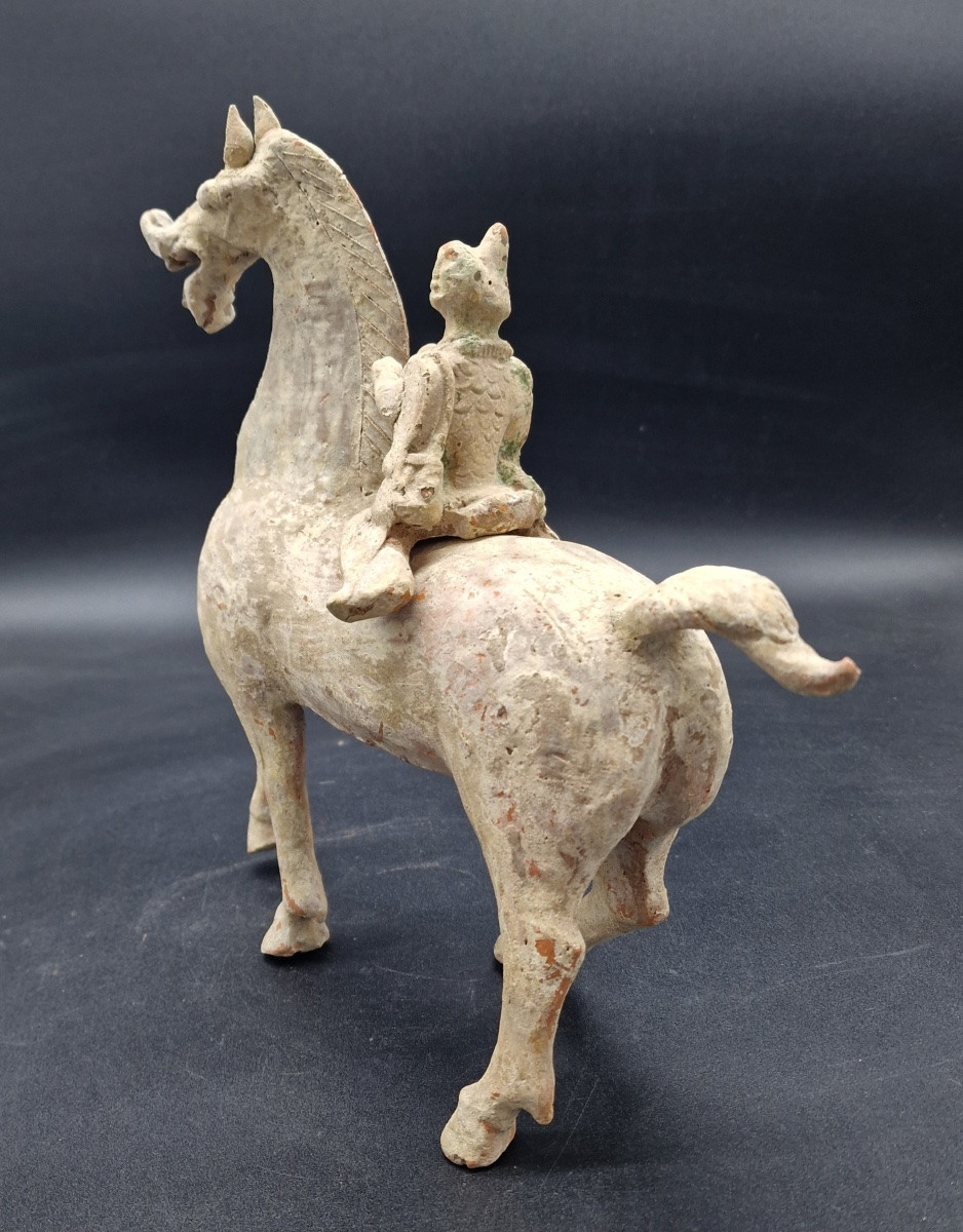 Chine - Cheval "céleste" Avec Son Cavalier - Dynastie Han - TL-photo-4