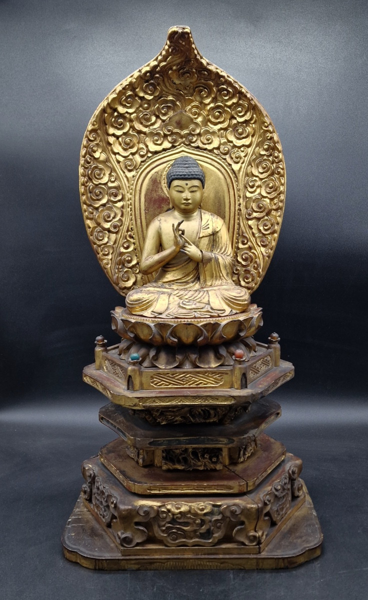 Japon - Amithaba - Mudra Roue De La Loi - Miroir Fujiwara Tomoyoshi - Edo
