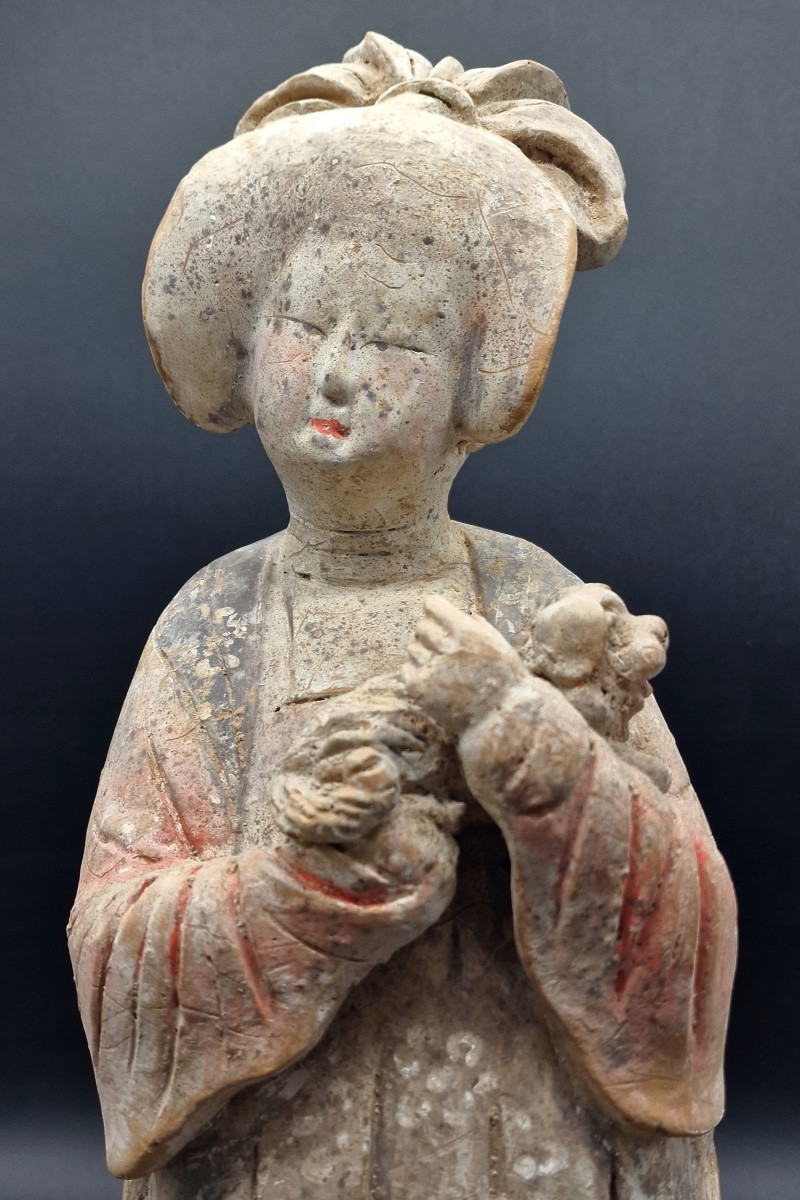 China - Great And Remarkable Fat Lady With Dog - Tang Dynasty - Tl-photo-2