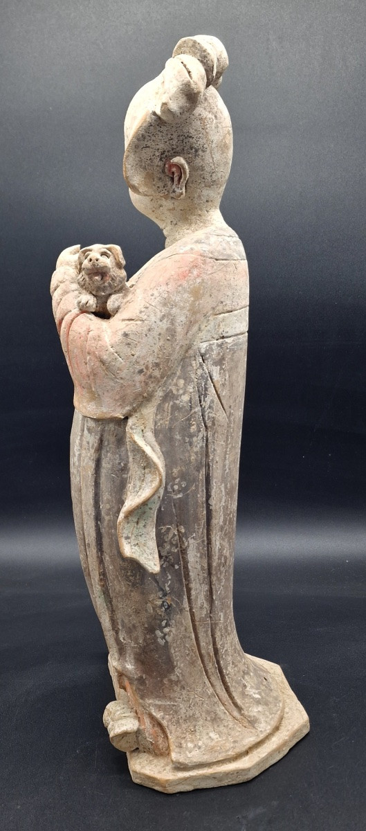 China - Great And Remarkable Fat Lady With Dog - Tang Dynasty - Tl-photo-4