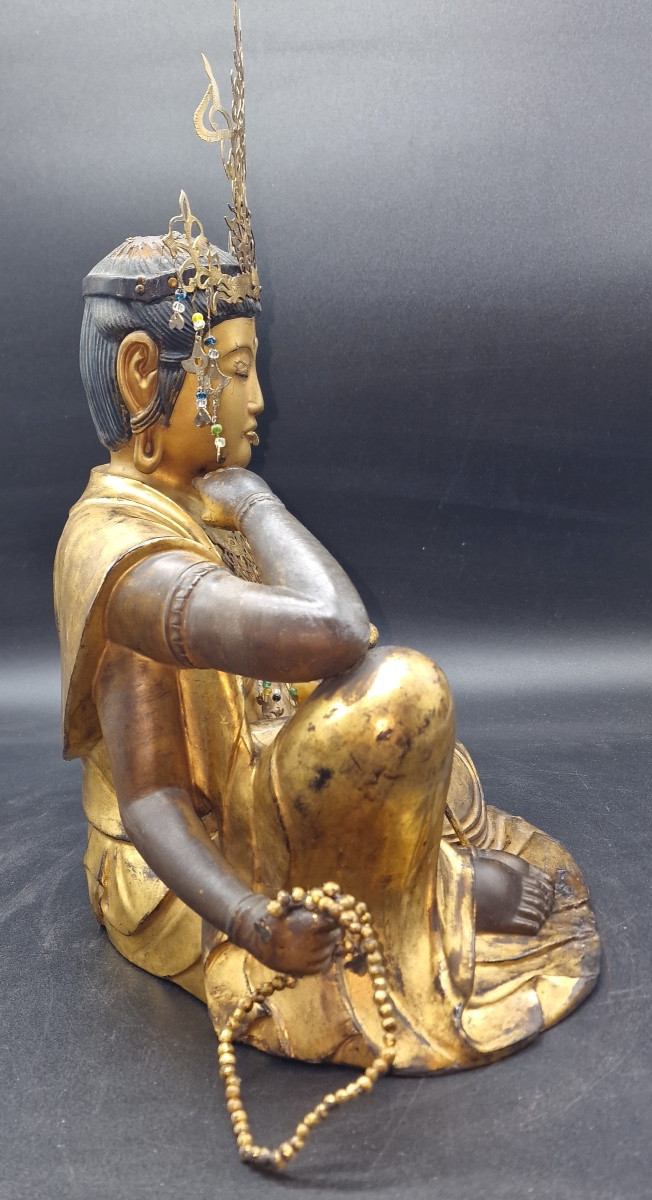 Japan - Large Saikoku Sanjju-sakasho Kannon In Gilded Wood On A Throne With Mandorla - Edo-photo-2