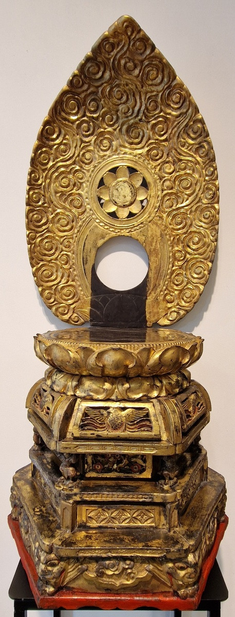 Japan - Large Saikoku Sanjju-sakasho Kannon In Gilded Wood On A Throne With Mandorla - Edo-photo-7