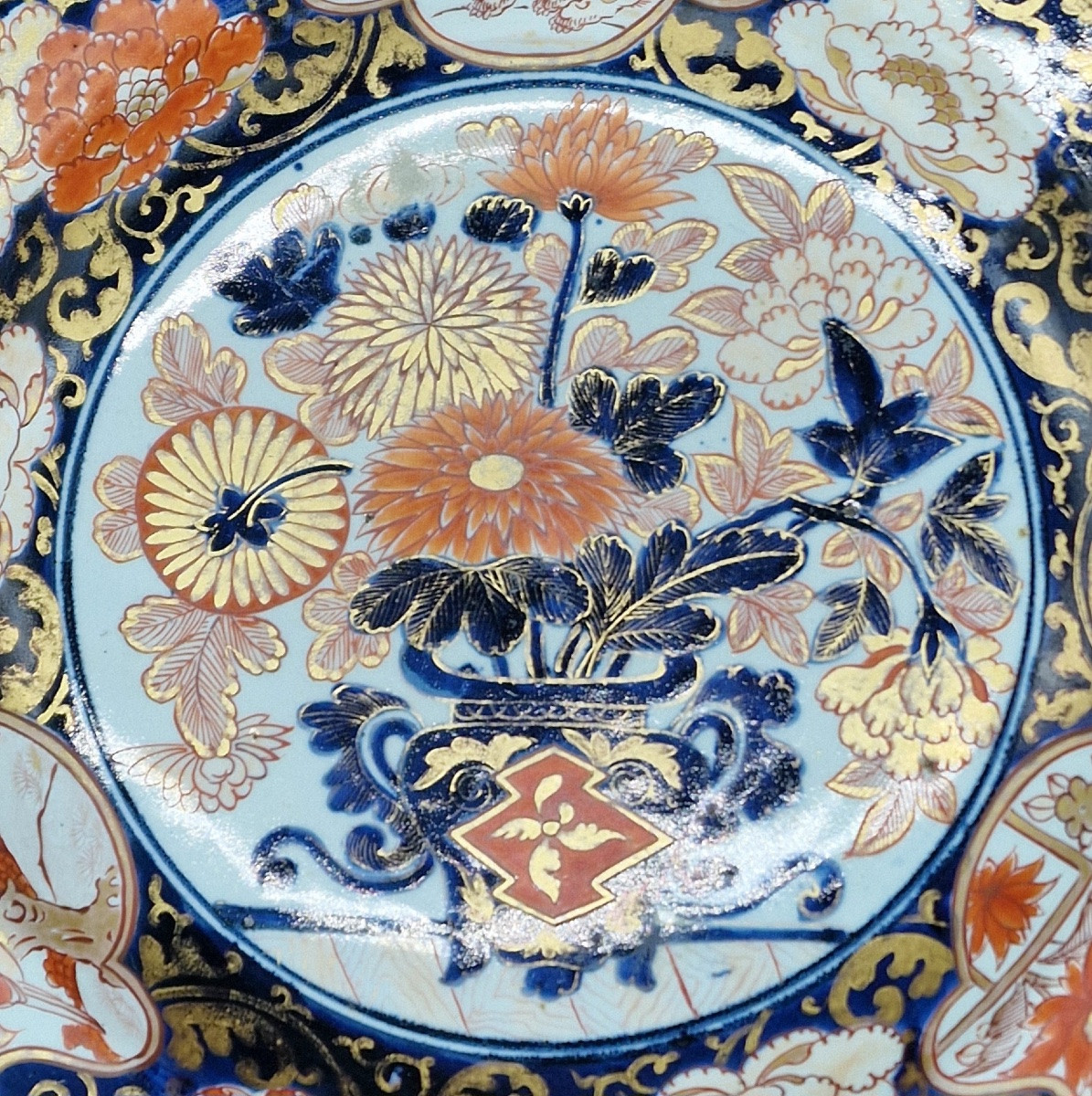 Japan - Large Round Dish - Arita - Imari - Edo -17/18th.-photo-3