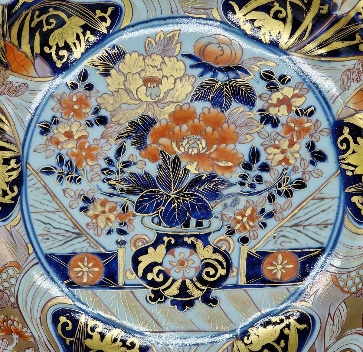 Japan - Large Round Dish - Arita - Imari - Edo - 17/18th.-photo-3
