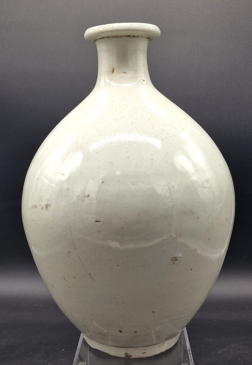 Japon - Bouteille ovoïde en céramique céladon - Edo - 19ème.-photo-2