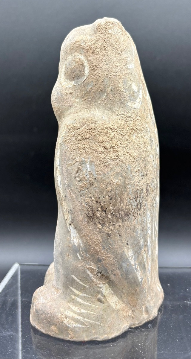 China – Polychrome Terracotta Owl – Han Dynasty-photo-2
