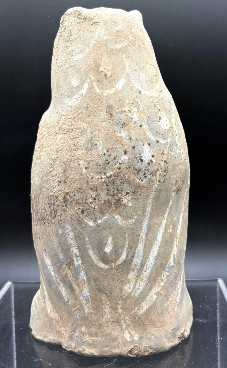 China – Polychrome Terracotta Owl – Han Dynasty-photo-4