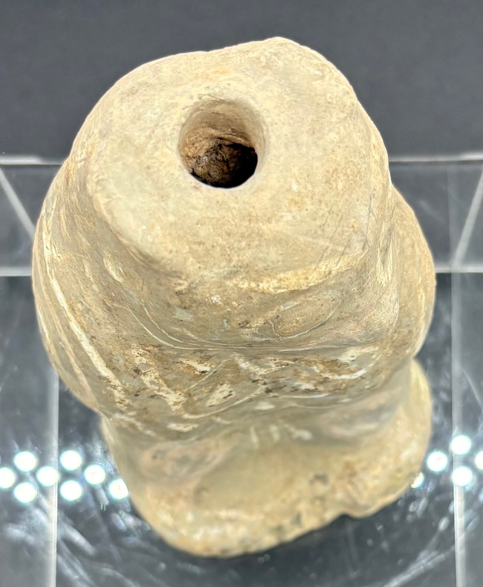 China – Polychrome Terracotta Owl – Han Dynasty-photo-2