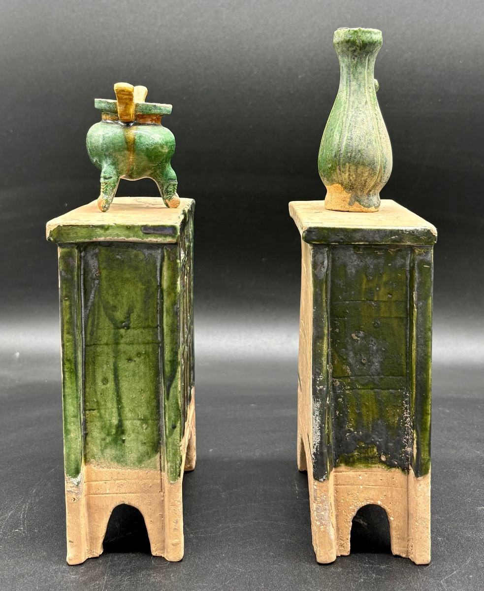 China - Pair Of Glazed Terracotta Furniture - Ming - Tl-photo-4