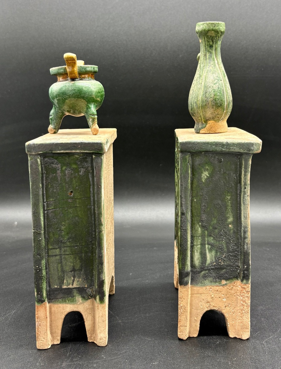 China - Pair Of Glazed Terracotta Furniture - Ming - Tl-photo-1