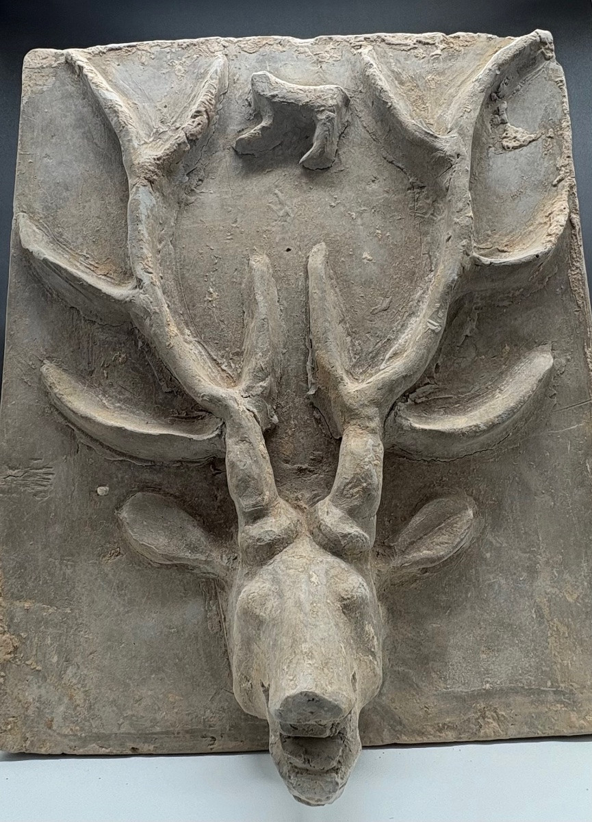 China - Funerary Brick With Deer Decoration - Han Dynasty-photo-3