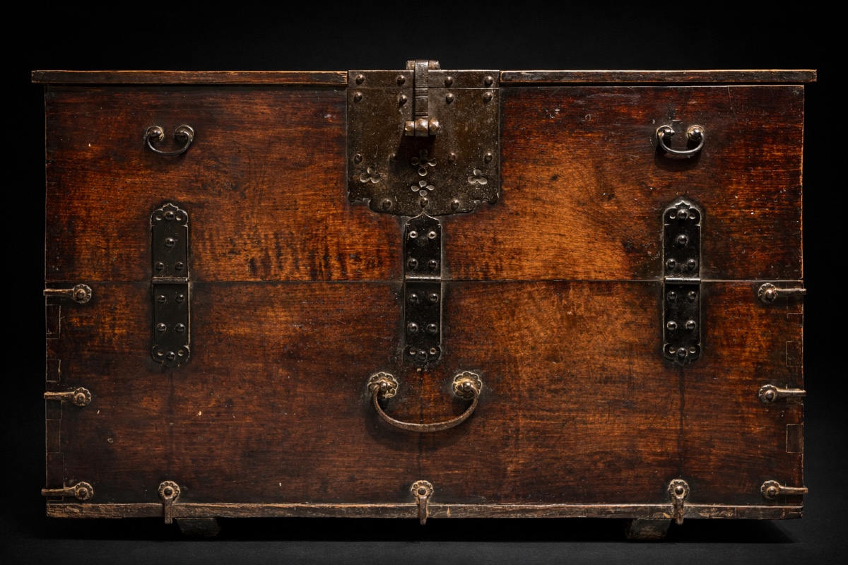 Corée - Coffre à ouverture frontale Ch’aek Bandaji - Dynastie Joseon 19ᵉ siècle-photo-2