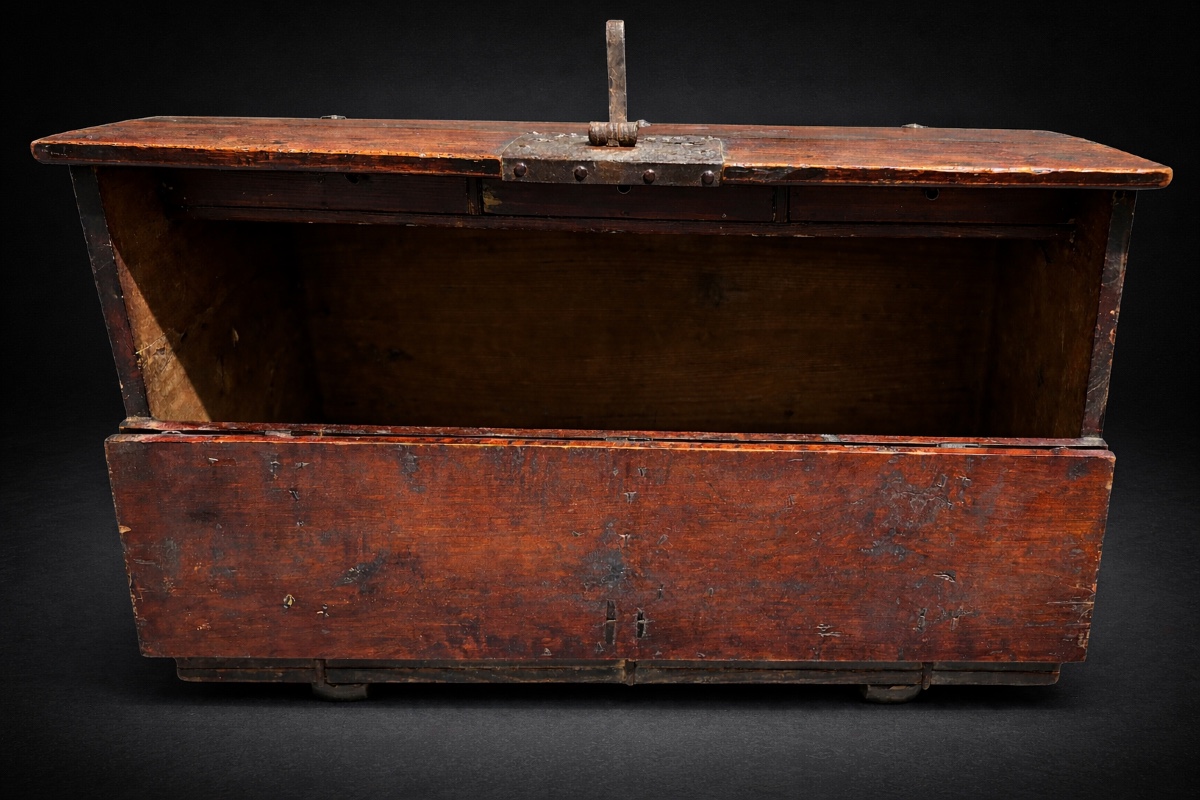 Corée - Coffre à ouverture frontale Ch’aek Bandaji - Dynastie Joseon 19ᵉ siècle-photo-3