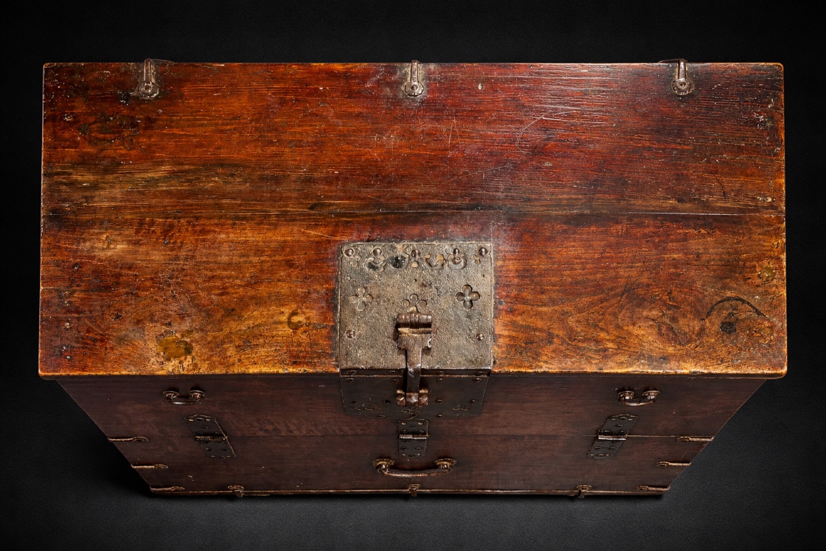 Corée - Coffre à ouverture frontale Ch’aek Bandaji - Dynastie Joseon 19ᵉ siècle-photo-4