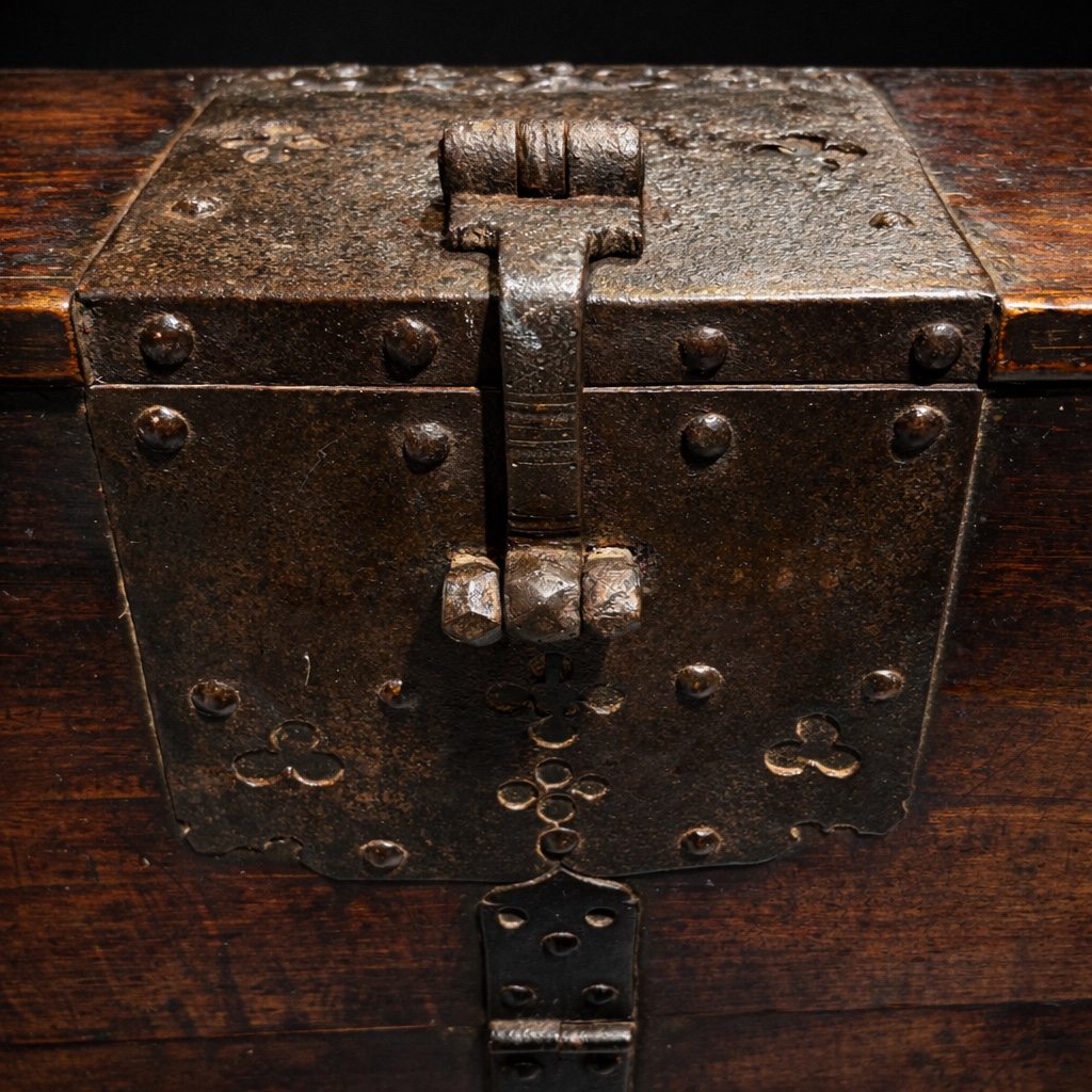 Corée - Coffre à ouverture frontale Ch’aek Bandaji - Dynastie Joseon 19ᵉ siècle-photo-1