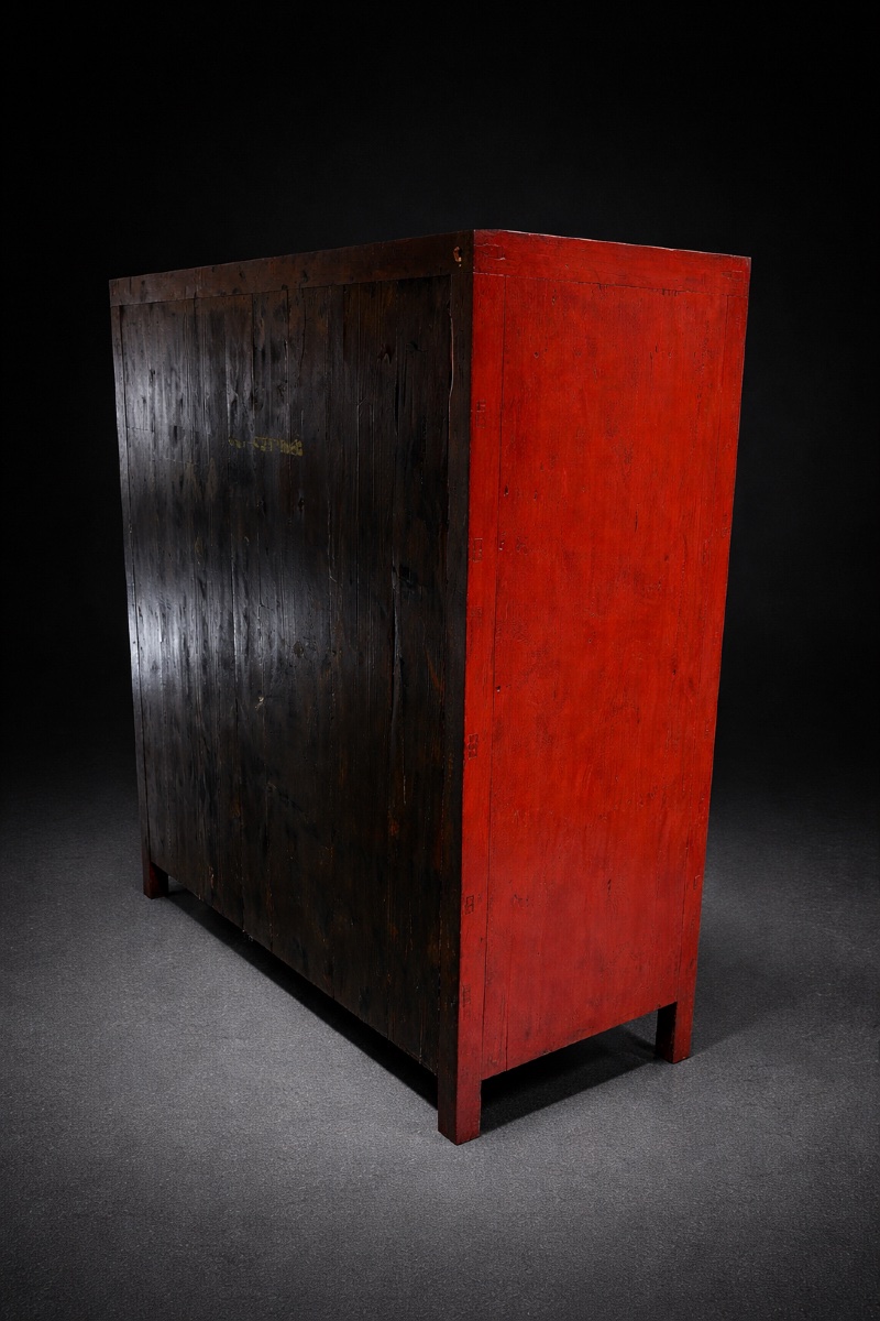 China - Red Lacquer Apothecary Cabinet With 45 Drawers - 19th Century.-photo-2