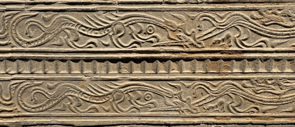 Chine -  Linteau Funéraire à tatoue et dragons - Dynastie Han - TL-photo-4