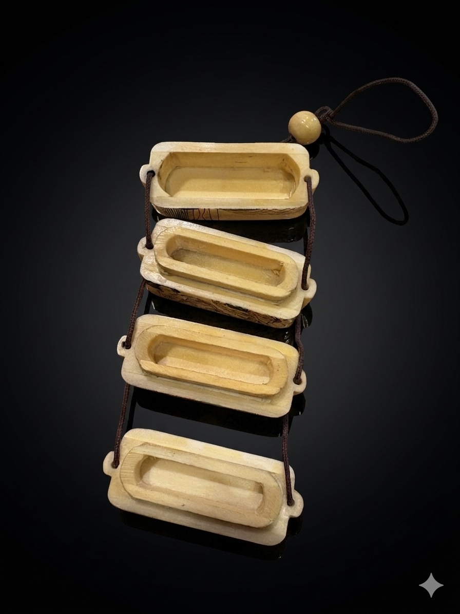 Japan - Engraved Bone Inrō - Shunga Decoration - Meiji-photo-1