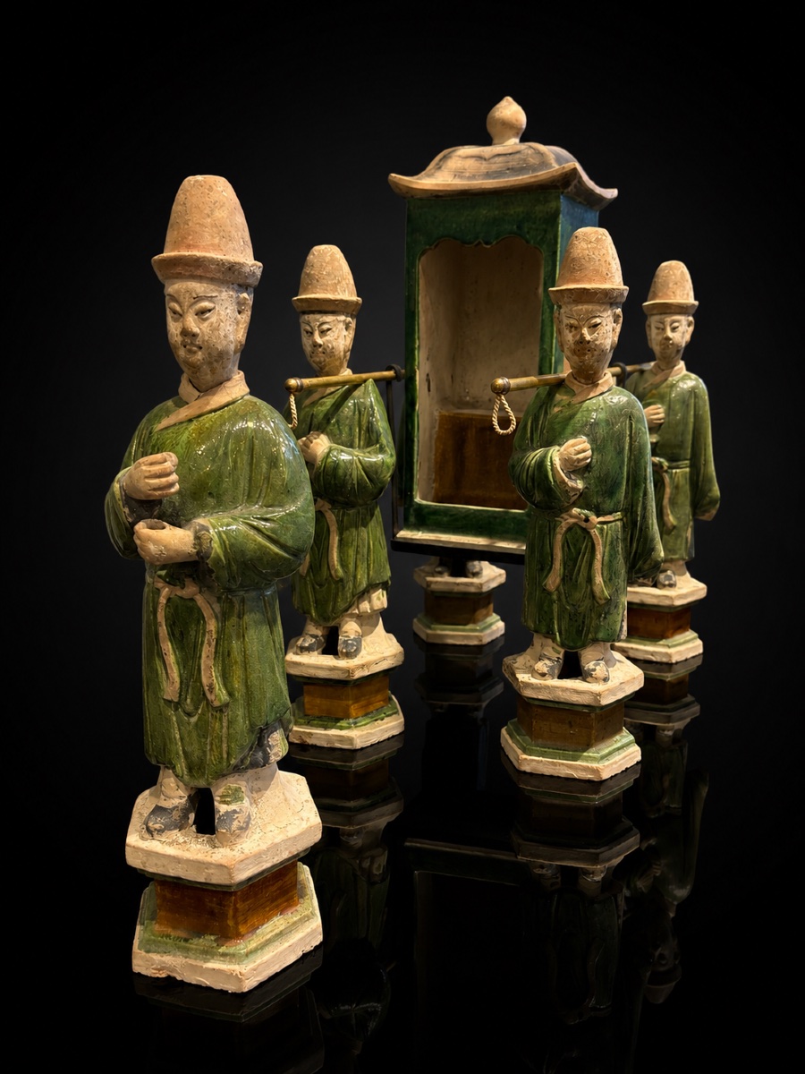 Chine - Scène de cortège funéraire avec palanquin - Dynastie Ming - TL-photo-2