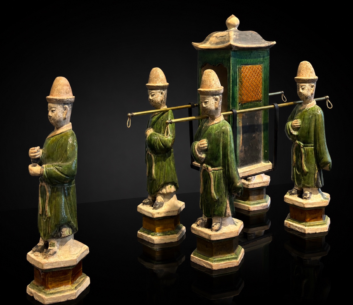 Chine - Scène de cortège funéraire avec palanquin - Dynastie Ming - TL