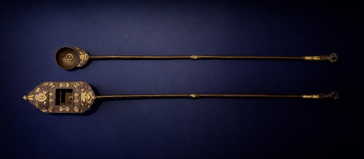 Himalayan Region (tibet / Nepal) - Rare Libatory Spoons - Gang-luk / Zuk-luk - 19th Century-photo-2
