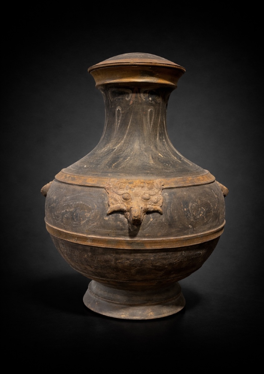 Chine - Grand Vase Hu avec couvercle. - Dynastie Han - TL-photo-2
