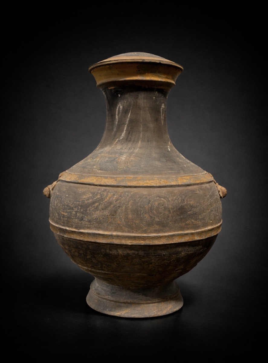 Chine - Grand Vase Hu avec couvercle. - Dynastie Han - TL-photo-4