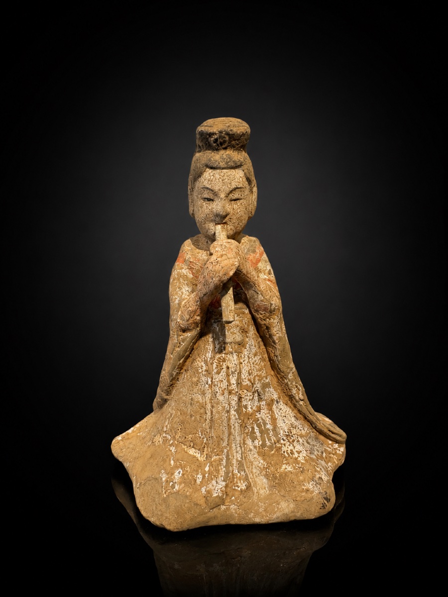China - Group Of Three Female Musicians - Northern Wei Dynasty - Tl-photo-2