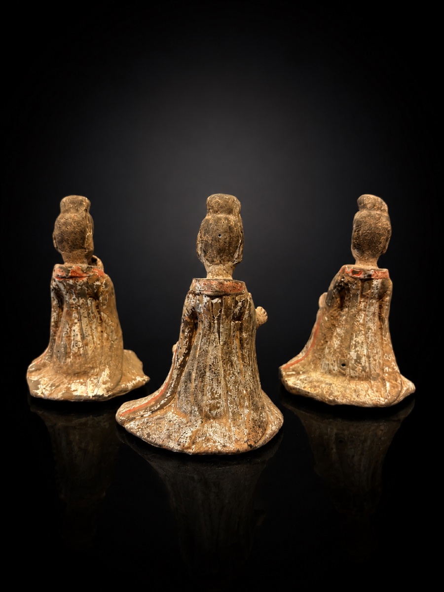 China - Group Of Three Female Musicians - Northern Wei Dynasty - Tl-photo-7