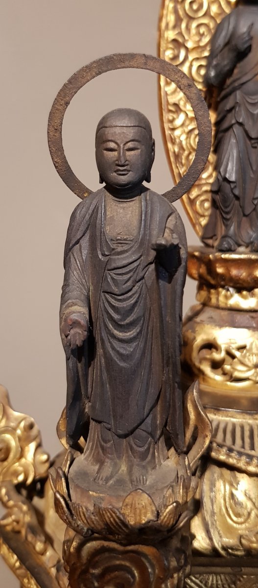Butsudan - Triad Of Compassion - Kannon, Seishi And Jizô - Edo Era - Japan-photo-2