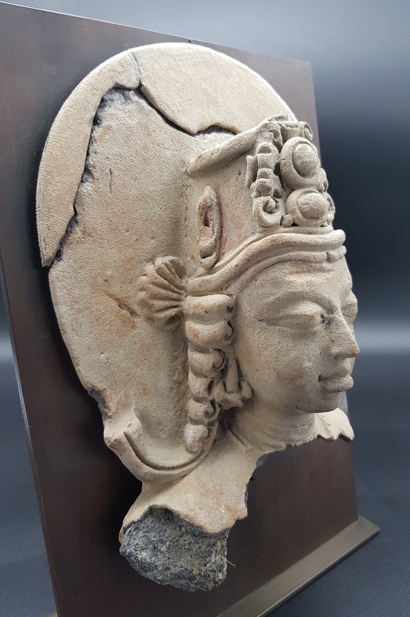 India / Bangladesh - Terracotta Head Of Surya - Gupta Period - 4 / 5th Century - Tl-photo-2
