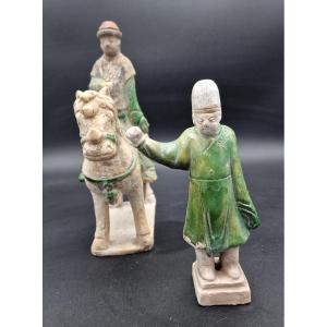 Chine - Cavalier Et Son Palefrenier - Dynastie Ming - 13e Siècle.