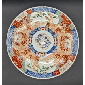 Japon - Grand plat rond - Imari - Meiji - 19ème.