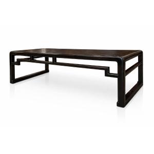 Chine - Table basse en bois laqué brun foncé, dite table kang - Milieu du 20ème - Style Ming.