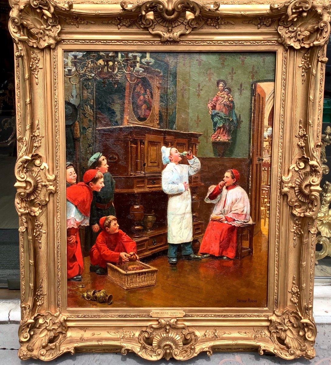 Painting By Paul Chocarne Moreau (1855-1930) "free Trade"