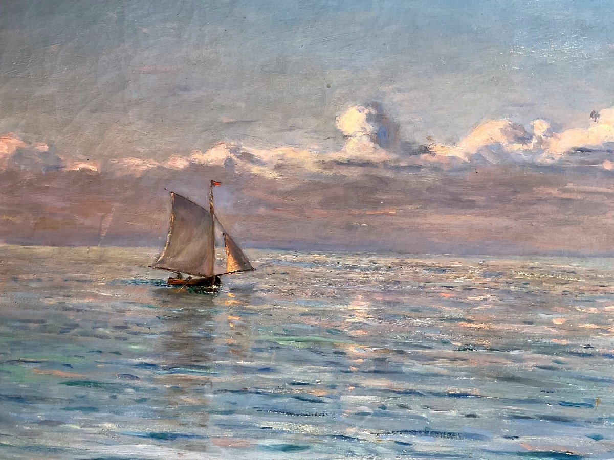 Peinture Jules MASURÉ ( 1819-1910) «  Vue Des environs de St RAPHAEL  » Signée Et Datée 1889 -photo-2