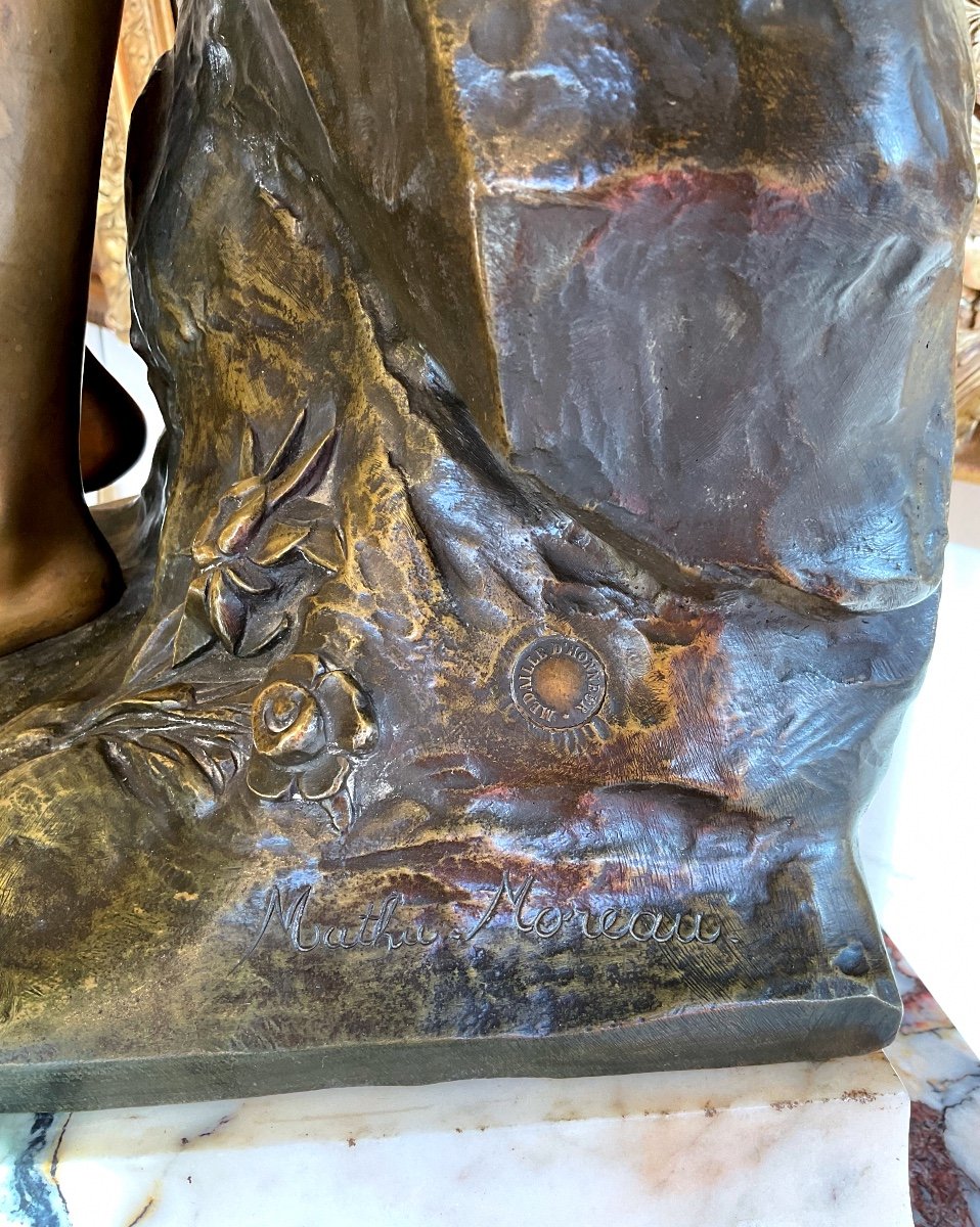 Bronze Par Mathurin MOREAU1822-1912) «  La Source » Avec Sa Gaine Nap.iii-photo-3