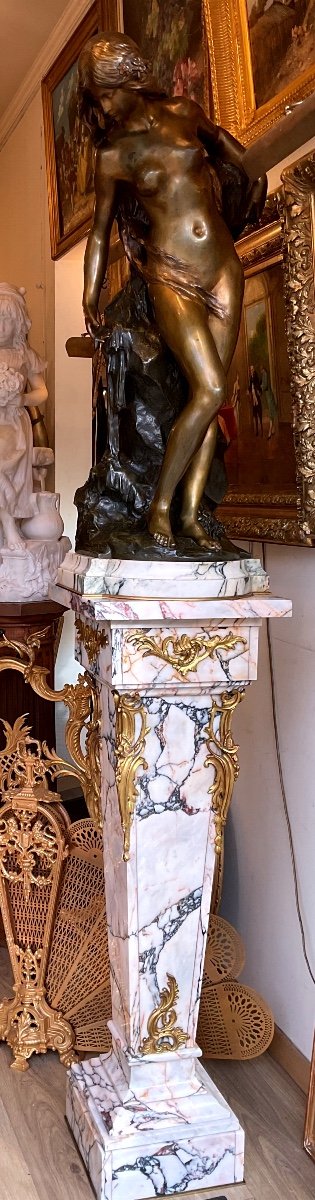 Bronze Par Mathurin MOREAU1822-1912) «  La Source » Avec Sa Gaine Nap.iii