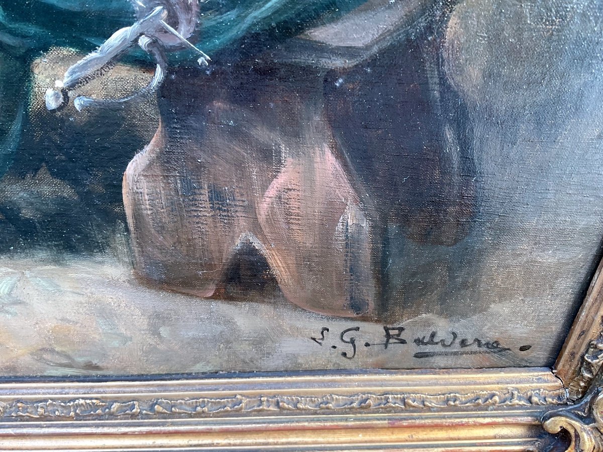 Pair Of Paintings By Luigi Giogio Baldero 19th Century Italian “parties Of Cards”-photo-4