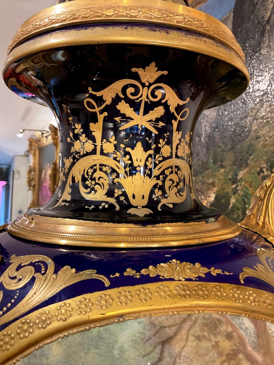 Large Sevres Porcelain Vase 19th Century -photo-1